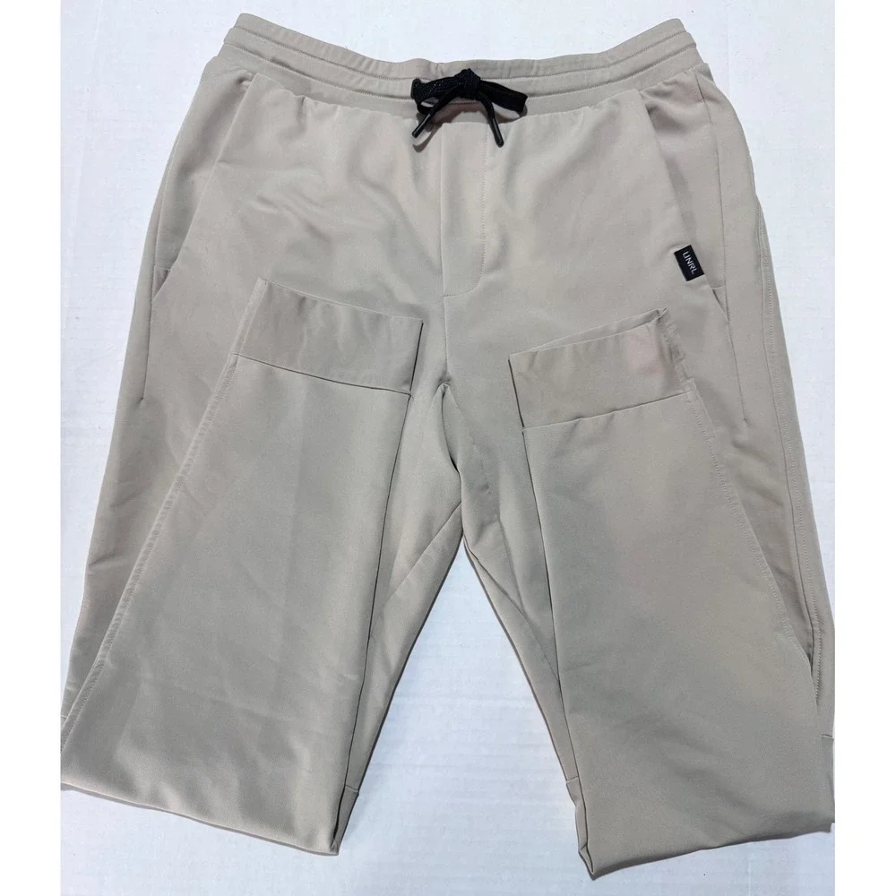 UNRL Apex Pants Mens Stone Light Khaki Tapered Golf Joggers Performance Stretch